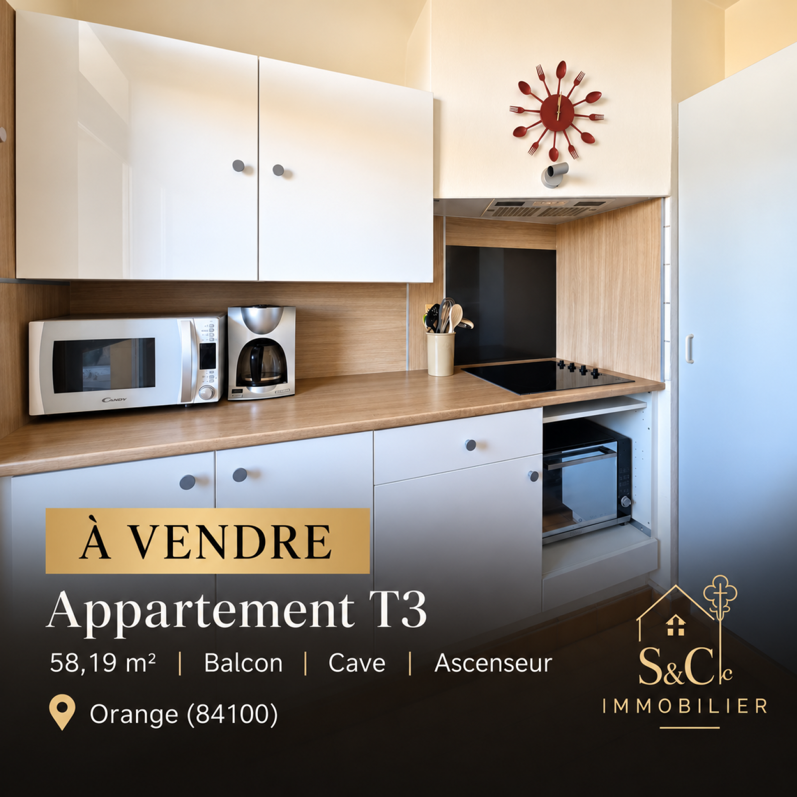 Appartement 3 pièces 58 m² · à Orange · 58,2 m² · 68 500 €